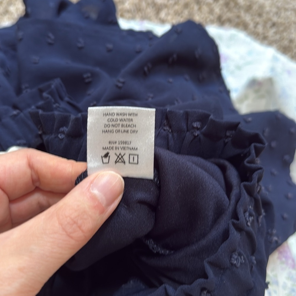 Navy Blue Ruffled Shorts - Picture 5 of 5